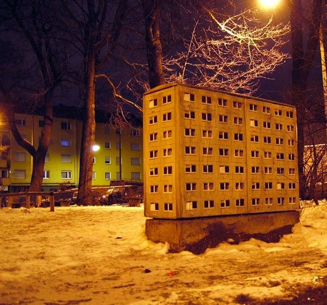Painting Miniature Apartment Buildings around the City