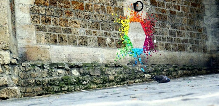 More Rainbow Origami Installations by Mademoiselle Maurice