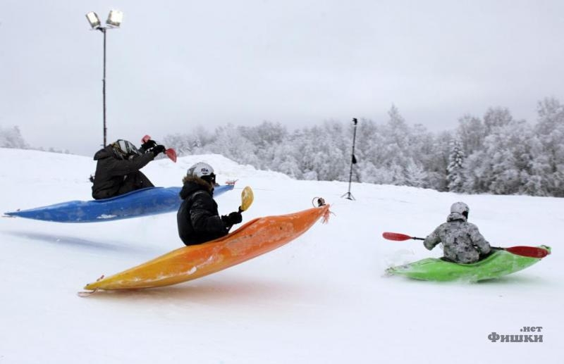 Snow Kayak Downhill Race