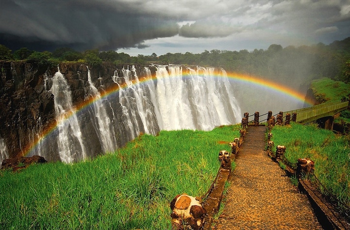 Breathtaking Rainbows Over the World's Largest Waterfall