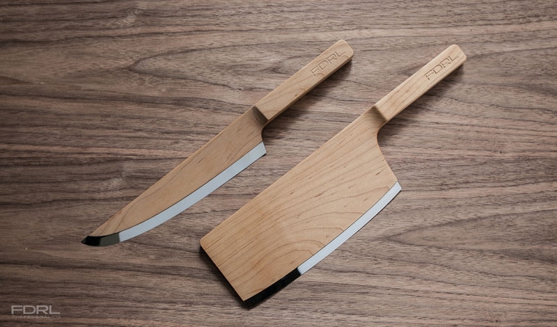 Kitchen Knives Made from Maple Wood