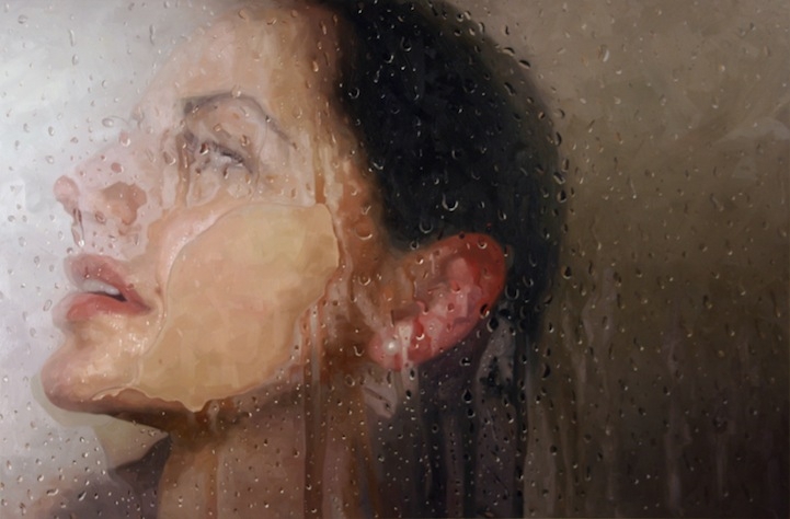 Photorealistic Paintings: Gazing Through a Steamy Shower