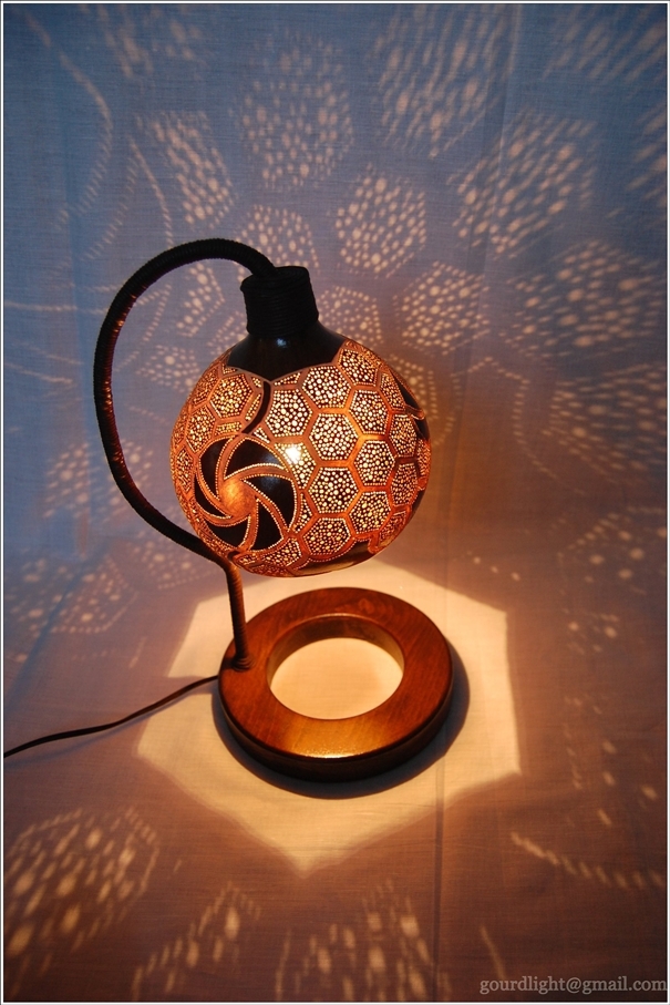 Handmade Gourd Lamps by Gourdlight