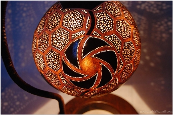 Handmade Gourd Lamps by Gourdlight