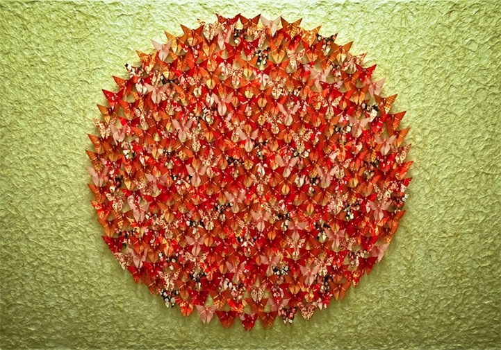 Perfectly Symmetrical Paper Butterfly Installations 