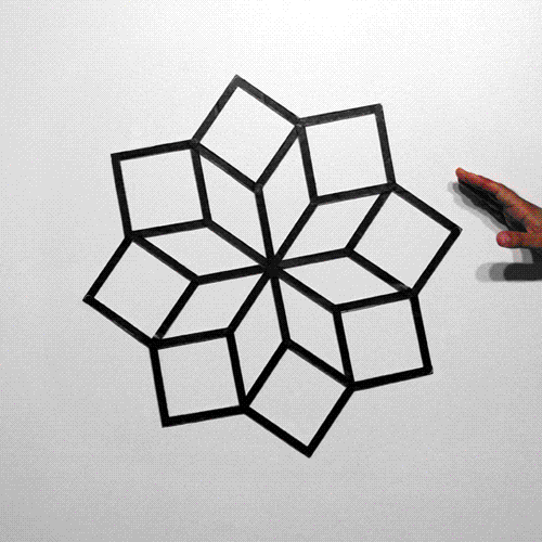 Hypnotizing Optical Illusion GIFs Made with Tape