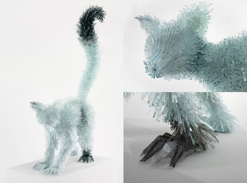 Shattered Glass Animal Sculptures by Marta Klonowska