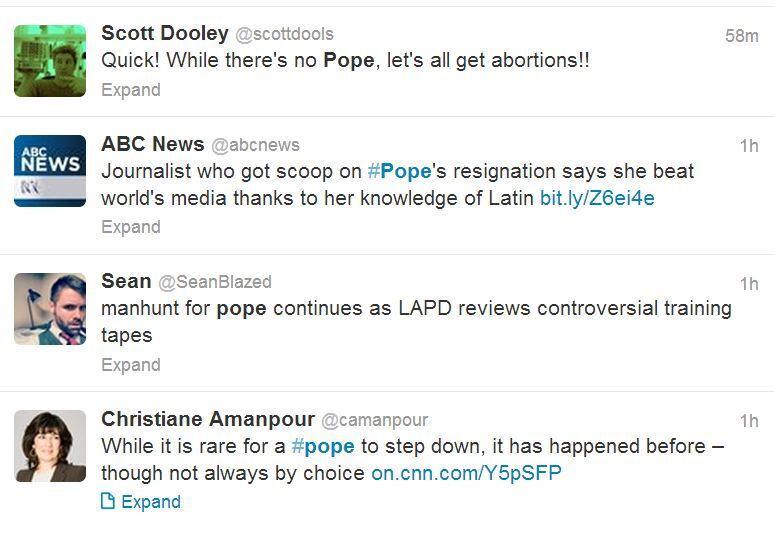 Now that the Pope Quit, What are people Saying about it?