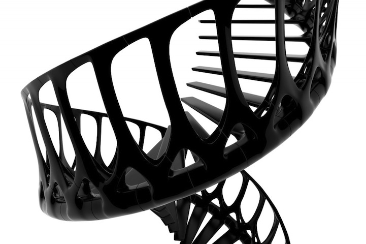 Gorgeous Spiraling Staircase Mimics a Whale's Spine