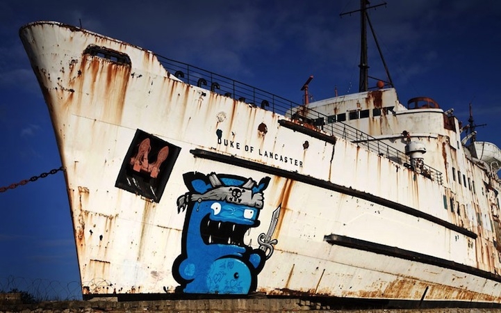 Huge Abandoned Ship Transformed into a Graffiti Gallery