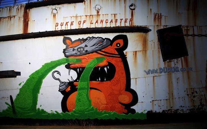 Huge Abandoned Ship Transformed into a Graffiti Gallery