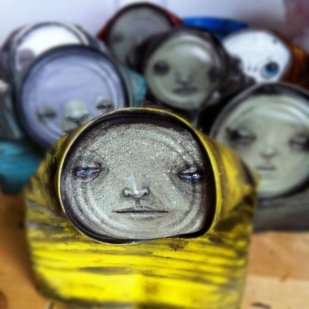 Remarkable Faces Drawn Onto Discarded Cans