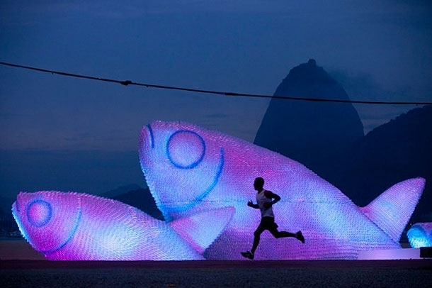 Enormous Fish Sculptures Pop Up On Brazilian Beach