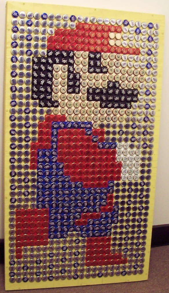 Keg Works Covered an office wall with over 60,000 Bottle Caps