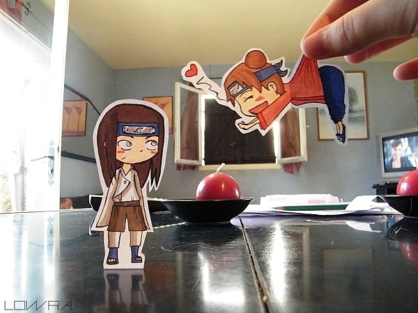 Cute Paper Cutouts Interact with Real Life