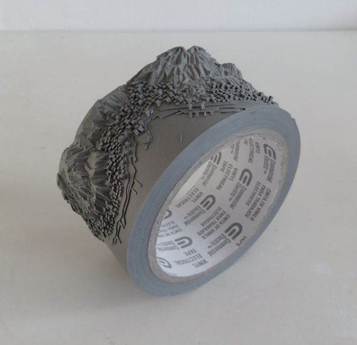 Intricate Miniature Tape, Thread, and Toothbrush Sculptures
