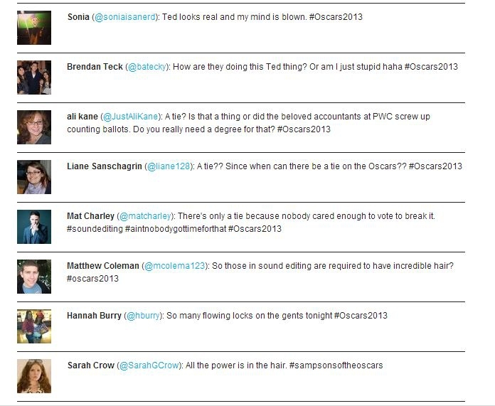 The Best Oscars 2013 Tweets