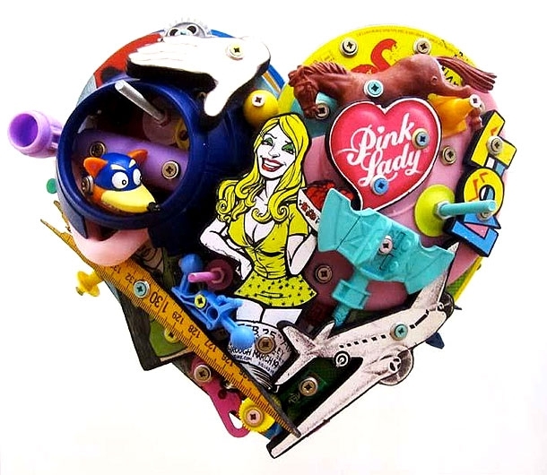 Gigantic Love Hearts Created From Pieces Of Pop Culture