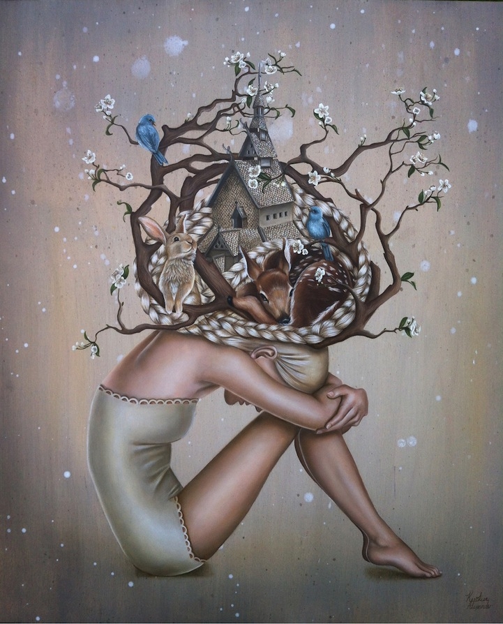 Beautiful Surreal Paintings of Daydreaming Maidens