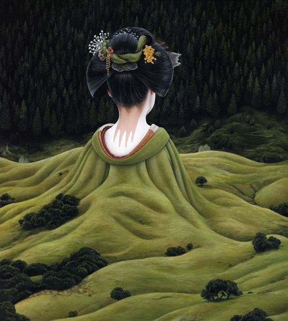 Surreal Paintings Cloak People in Landscapes 