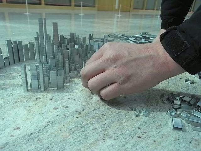 A City Made Of 100,000 Staples 