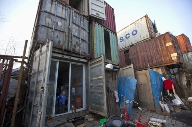 Poor Shanghaians Call Shipping Containers Home 