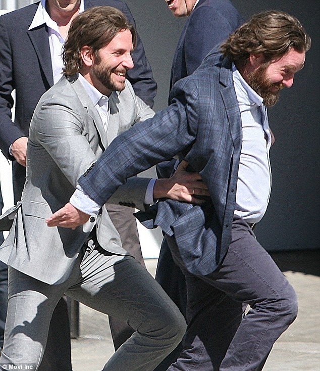 Bradley Cooper and Zach Galifianakis Horse Around 