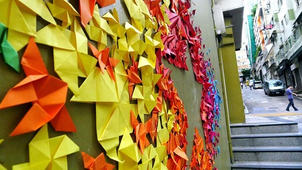 Origami Street Art by Mademoiselle Maurice