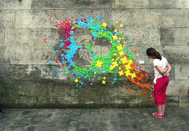 Origami Street Art by Mademoiselle Maurice