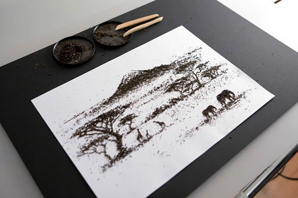 Illustrations Made from Tea by Andrew Gorkovenko