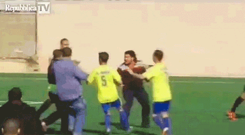 Soccer Ref Runs From Angry Mob