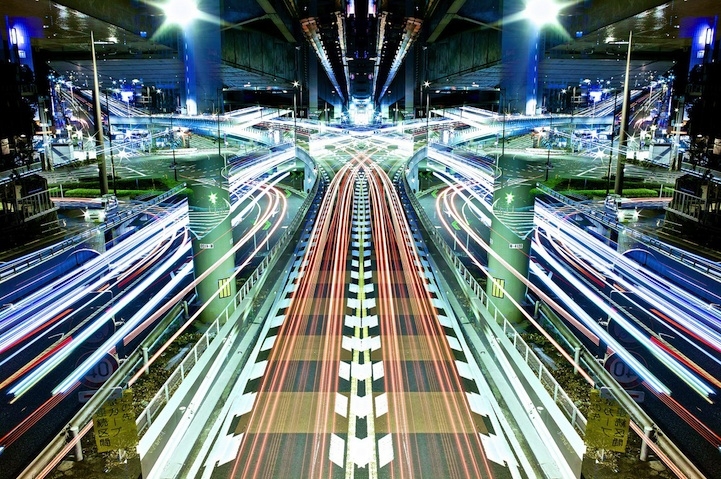 Magnificent Mirror Symmetry Long Exposures of Nighttime Japan