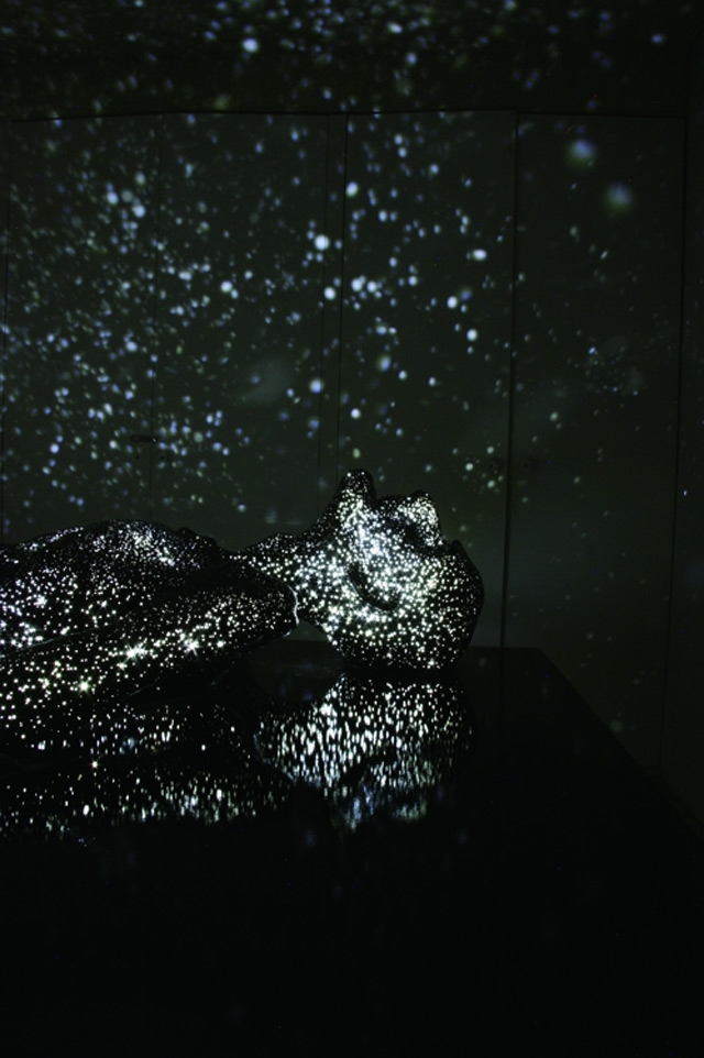 Solitary Human Figures Project Bright Starry Lights