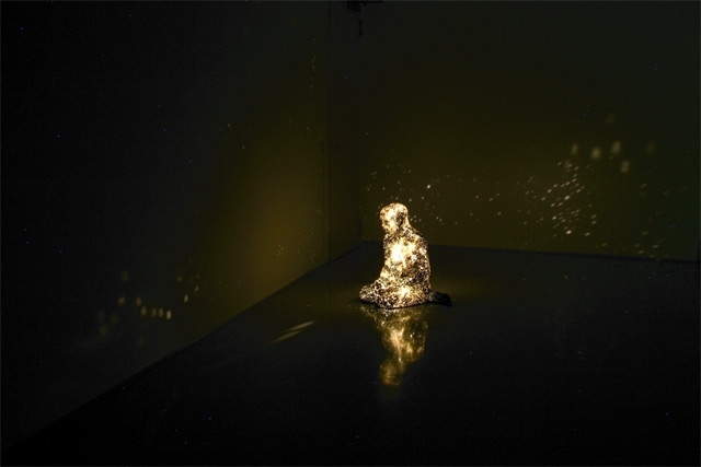 Solitary Human Figures Project Bright Starry Lights