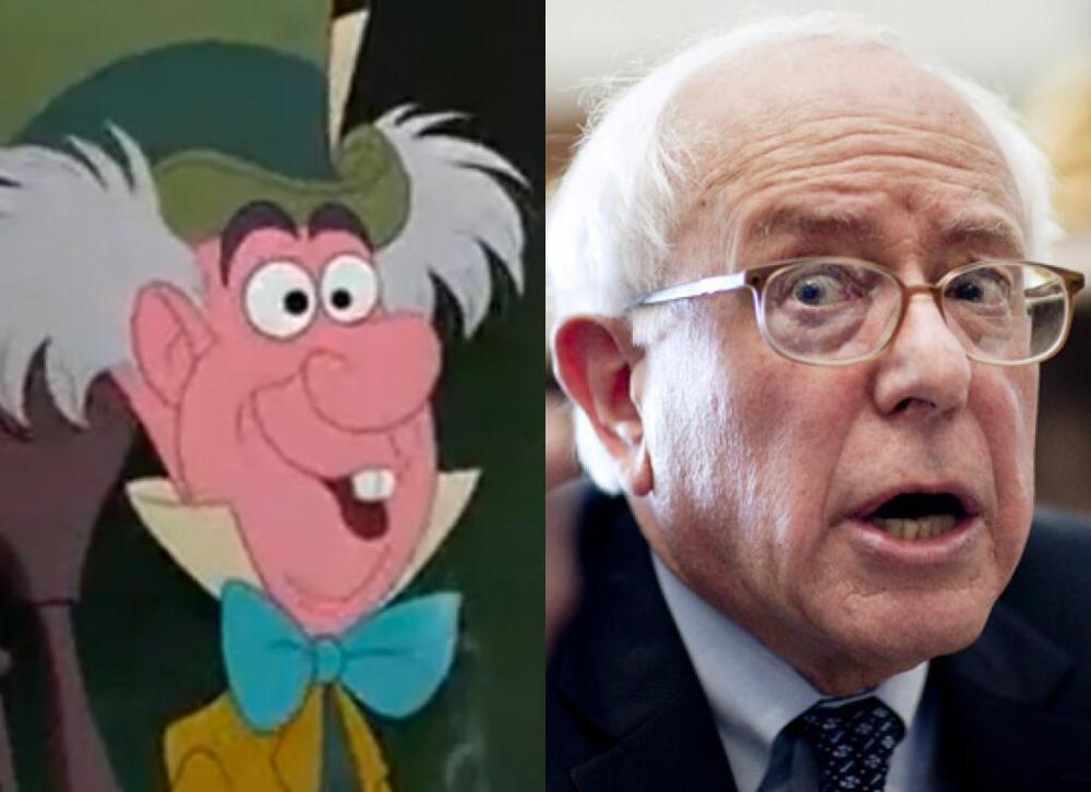 Sen. Bernie Sanders & The Mad Hatter (Alice In Wonderland) 