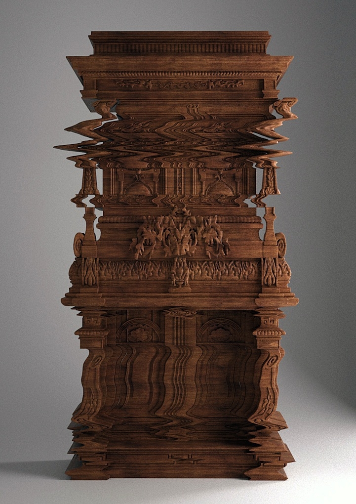 Mind-Boggling Cabinet Designed to Look Like a Digital Glitch 