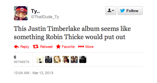 Robin Thicke Fans Who Aren’t Impressed by Justin Timberlake’s Comeback