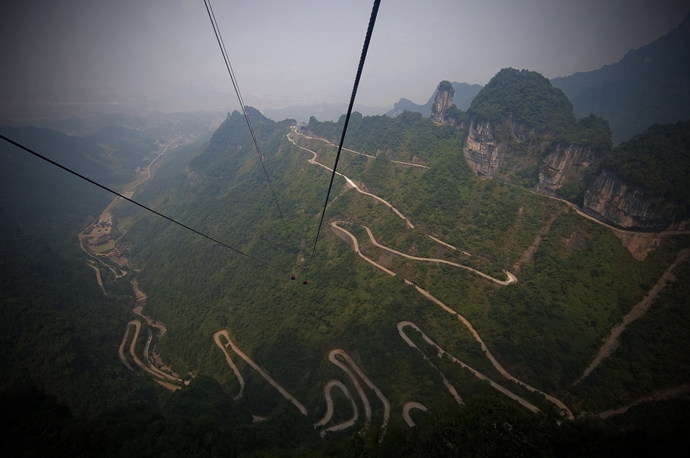 Tianmen Mountain Road, Hunan, China.