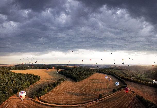 Balloons Launched at France’s Chambley-Bussieres Aerodrome 