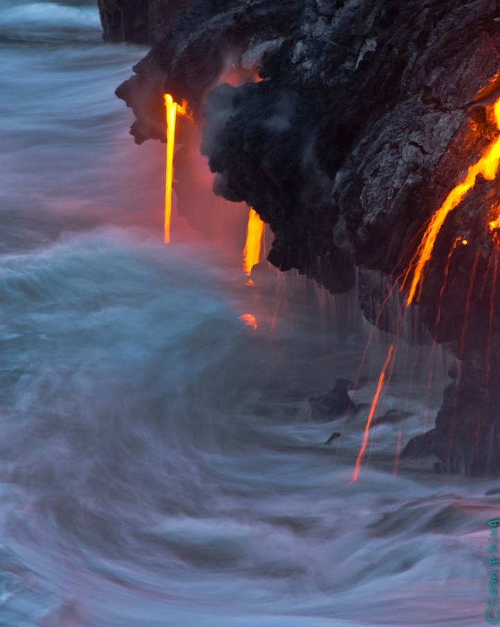 Lava Flowing Into Water 