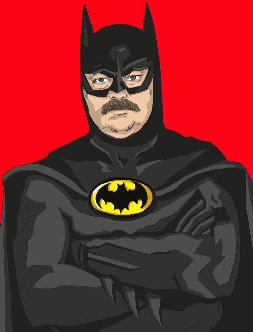 Ron Swanson as Batman