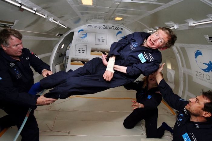 Stephen Hawking in the Vomit Comet