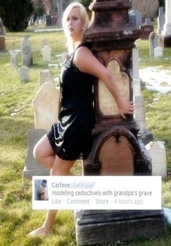Modeling Seductively At Grandpas Grave 