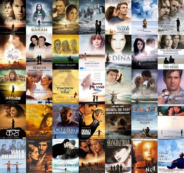 Mini people and floating heads in the clouds