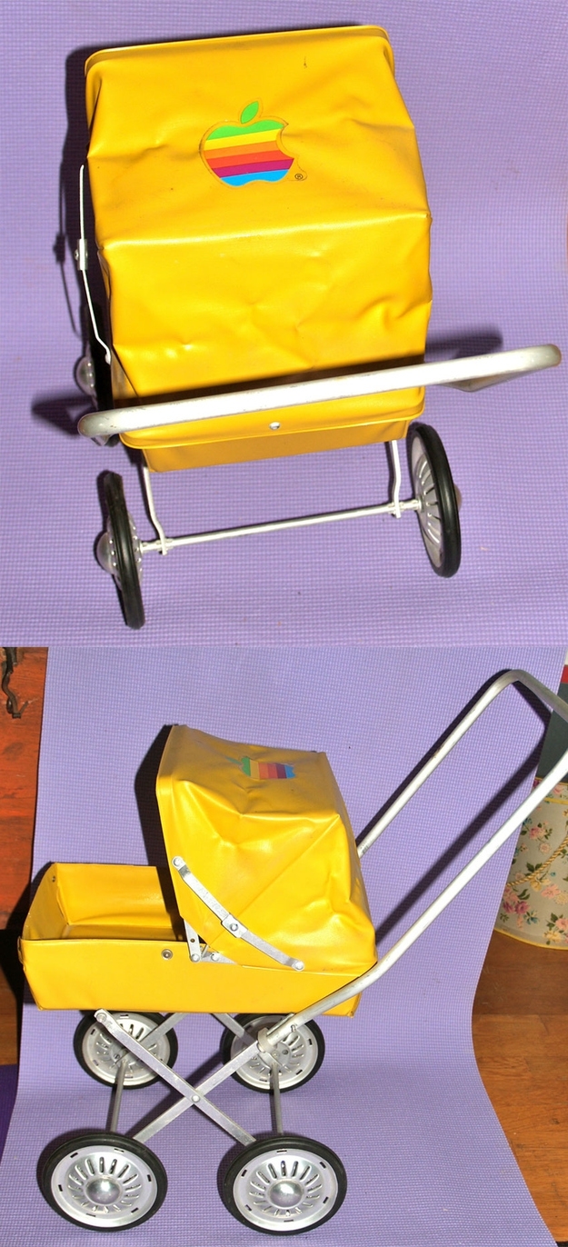 '80s Toy Baby Buggy With Apple Logo, $95.00