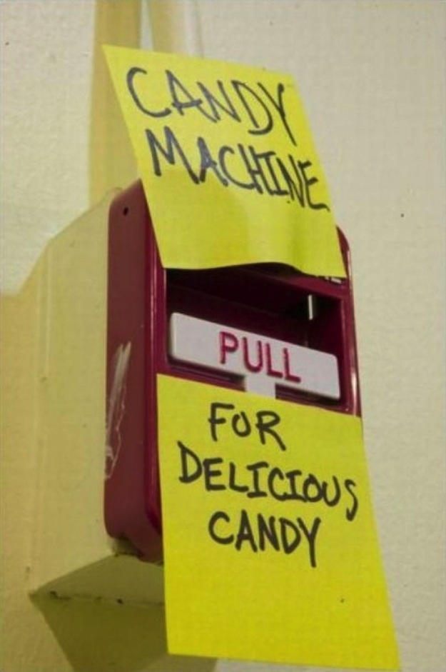 14. WHY DOES THIS CANDY MACHINE HAVE SUCH A LOUD ALARM?