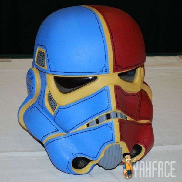 red blue storm trooper helmet