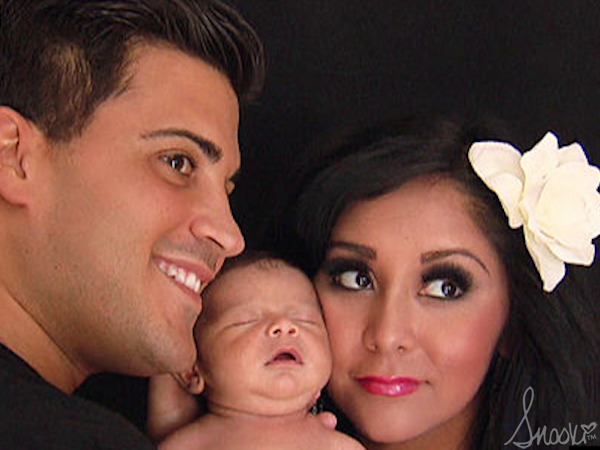 Snooki with Baby Lorenzo and Fiance Jionni LaValle