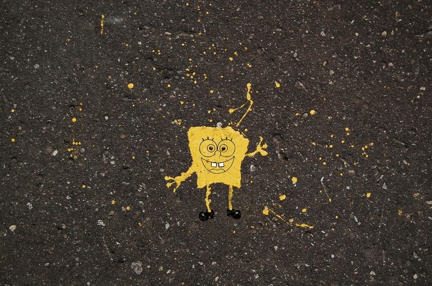 Alexey Menschikov Street art  Sponge bob 