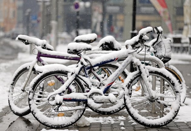 Snow Covered Bikes 